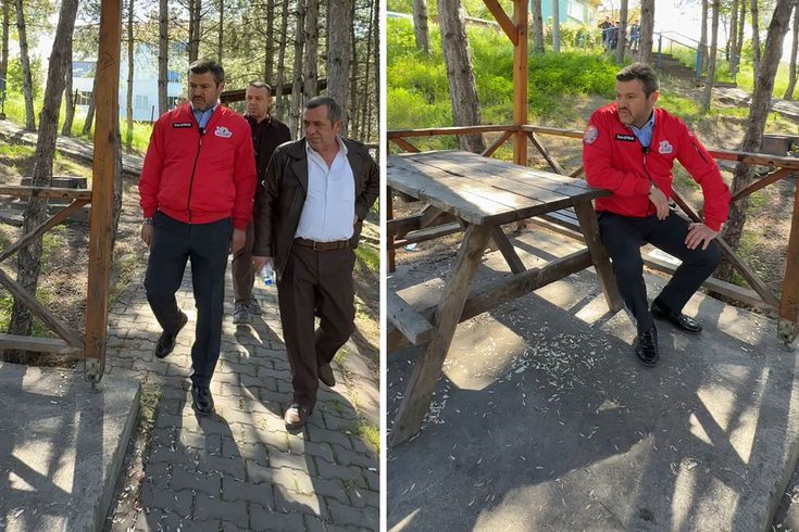 Karabük Mayor Çetinkaya was furious when he saw sunflower seed shells thrown on the ground in the park.