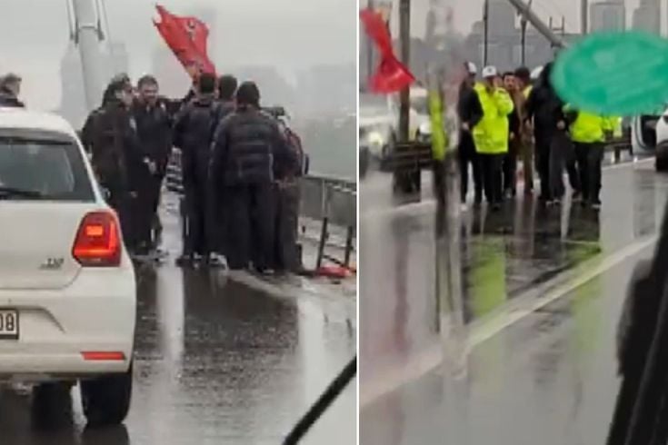Onlarca kişi köprüyü kapatıp eylem yapmak istedi, polisin müdahalesi sert oldu