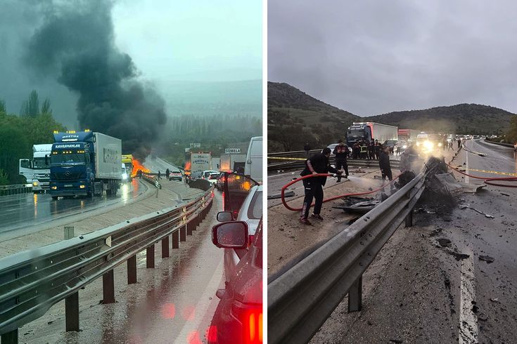 The driver of the car, which burst into flames after crashing into barriers, died a horrific death.