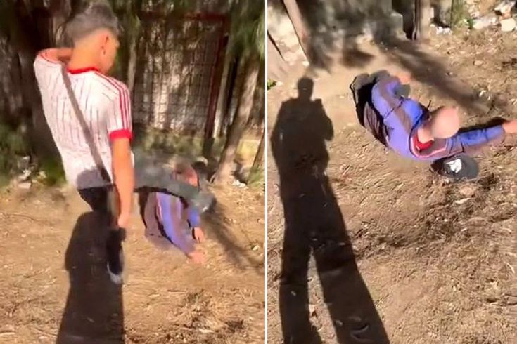 2 children who kicked the old man were released