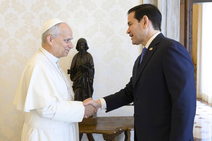 Gerilim sonrası ilk temas! Rubio ile Papa Vatikan'da bir araya geldi