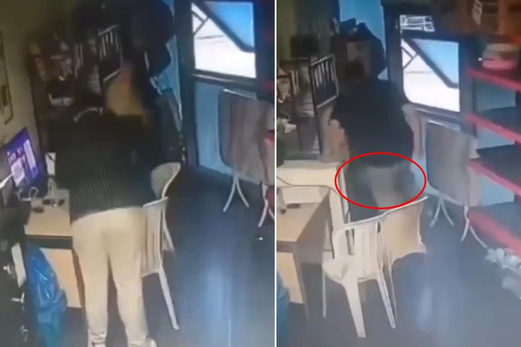 مدير سلسلة المتاجر يعنف موظفة بالركل واللكم