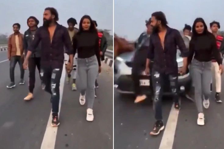 TikTok sevdası kaza yaptırdı! Kalabalık gruba otomobil çarptı