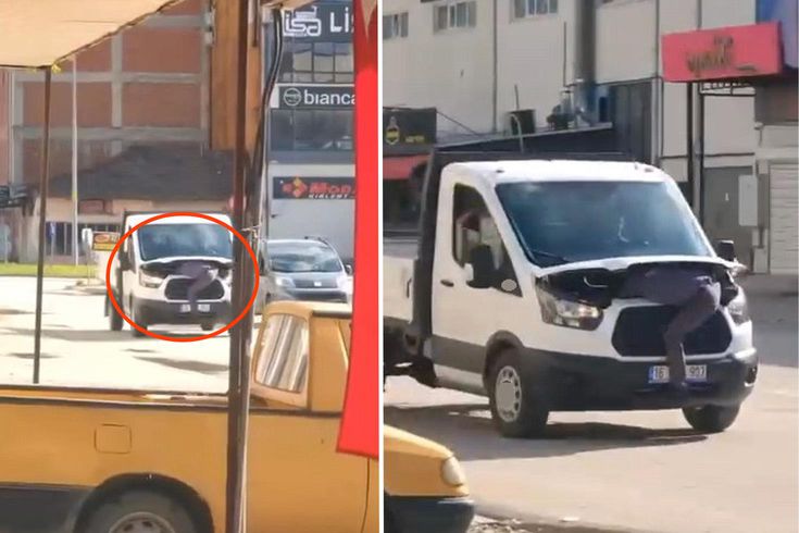 İnegöl’de dehşete düşüren görüntü: Arızayı bulmak için seyir halindeki kamyonetin motoruna çıktı