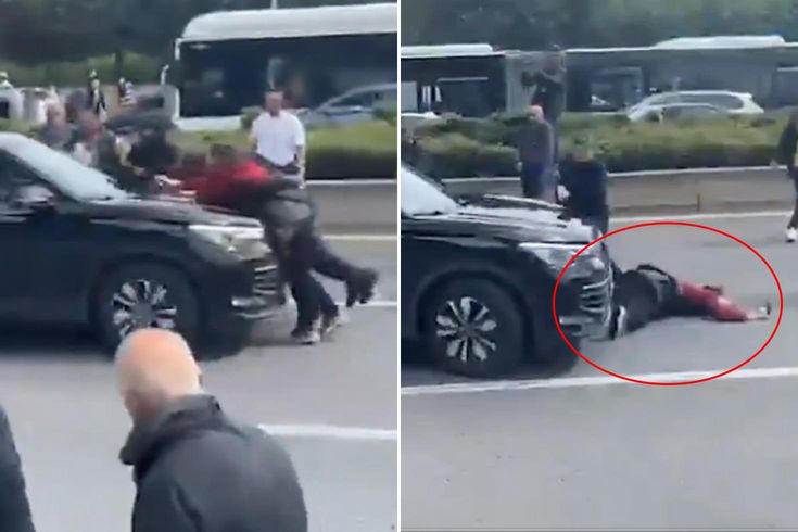 CHP Genel Merkezi önünde bir araç kalabalığa dalıp bir kadına çarptı.