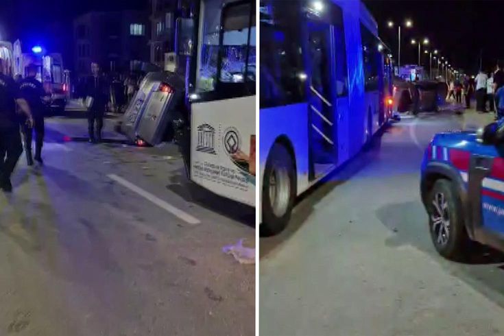Diyarbakır'da belediye otobüsü otomobili biçti: 2 kişi hayatını kaybetti
