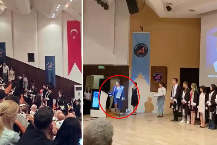 The department head said, 'I am not giving you your diploma,' and the hall erupted.