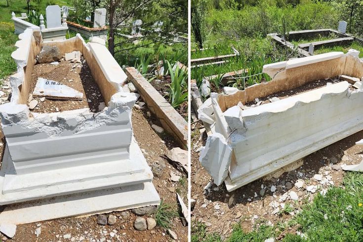 Bolu'da iki mezarın taşları kırılıp zarar verildi