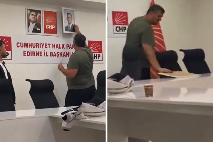 CHP Edirne İl Başkanlığı'ndaki Özgür Özel portresi kaldırıldı