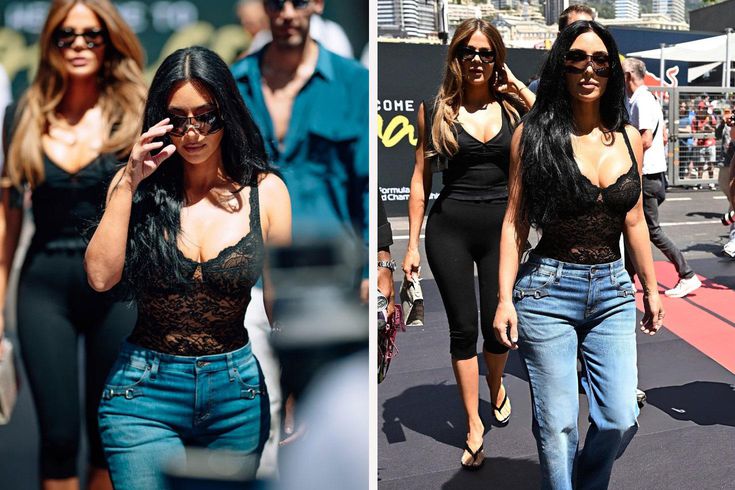 Kim Kardashian, Lewis Hamilton'ı Monako'da yalnız bırakmadı