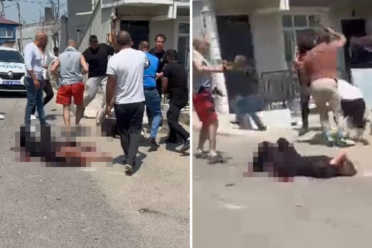 Eşini sokak ortasında bıçaklayarak öldüren adama linç girişimi