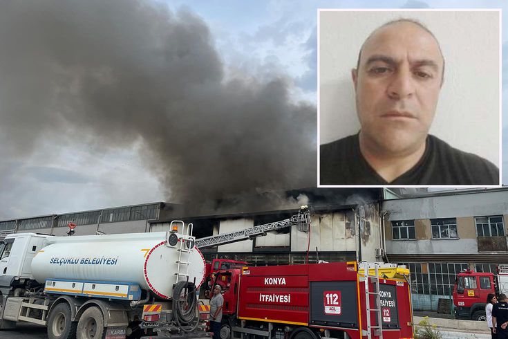 Konya'da fabrika yangınında kahraman itfaiyeci şehit oldu