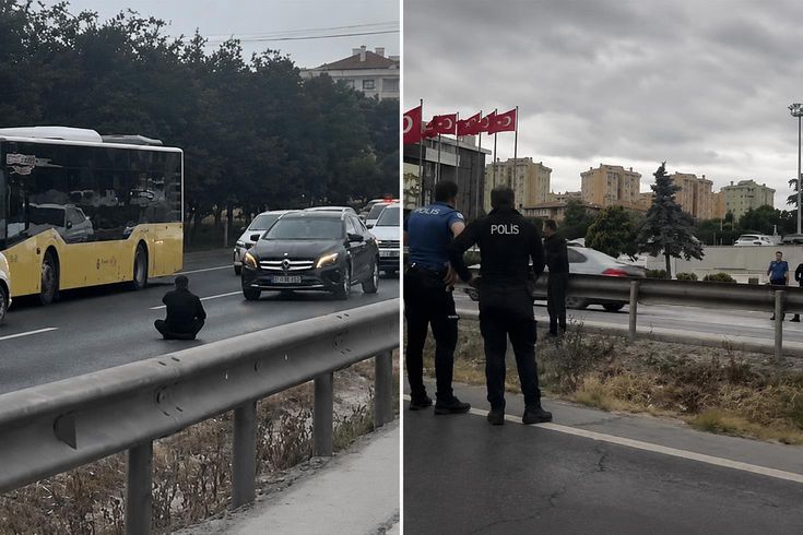 Büyükçekmece’de bunalıma giren şahıs D-100’ü birbirine kattı