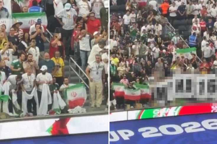 İran maçına damga vuran katliam pankartı