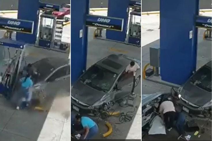Benzin istasyonunda dehşet: Son hızla daldı, ezdiği yaralıyı çuval gibi yere fırlattı