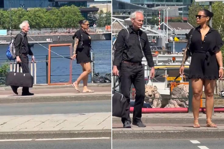 Amsterdam'da olay görüntü! Tasma takıp sokak boyunca gezdirdi