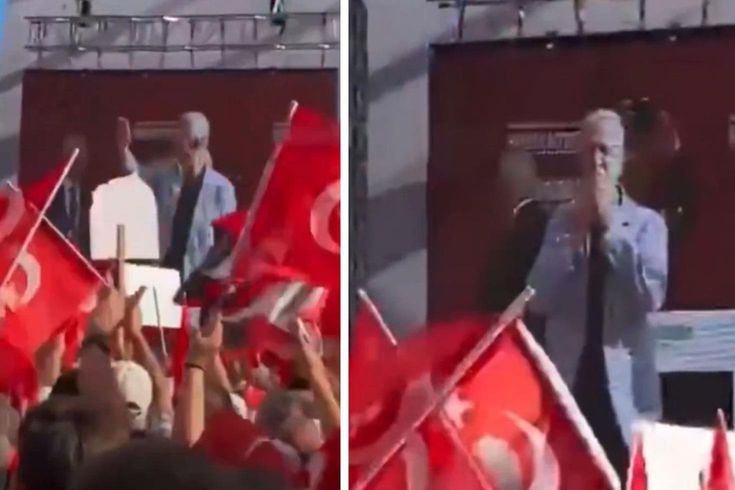 Мансур Яваш также принял участие в митинге «Я разворачиваю флаг» партии İYİ.