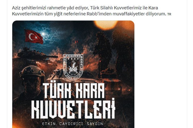 Erdoğan, Kara Kuvvetleri'nin 2235. Kuruluş Yıl Dönümünü Kutladı