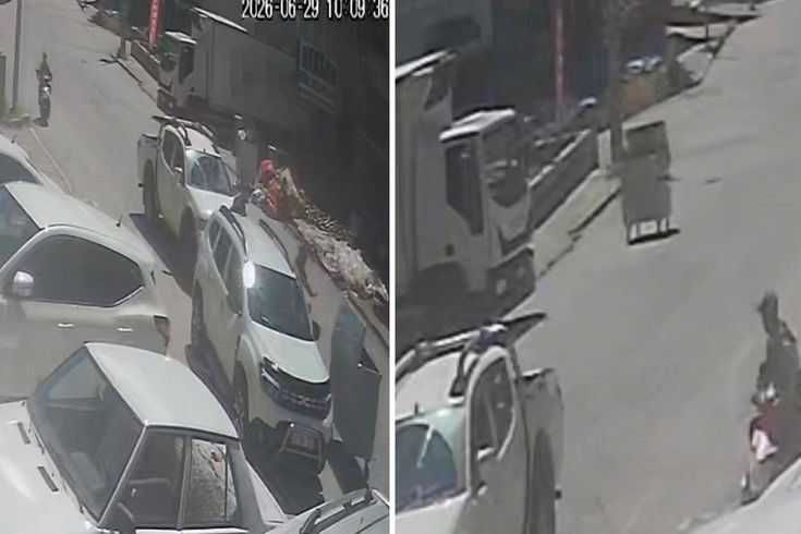 Başına buyruk çöp konteyneri kontrolden çıktı, caddeyi birbirine kattı