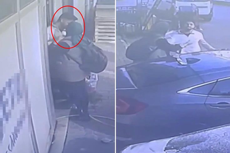 New footage of the harassing woman! The laundry worker she tried to kiss drove her away by spraying water.