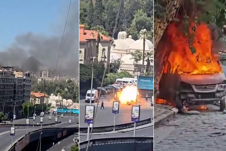 Şam'da Macron'un otelinin yakınındaki patlamadan ilk görüntüler
