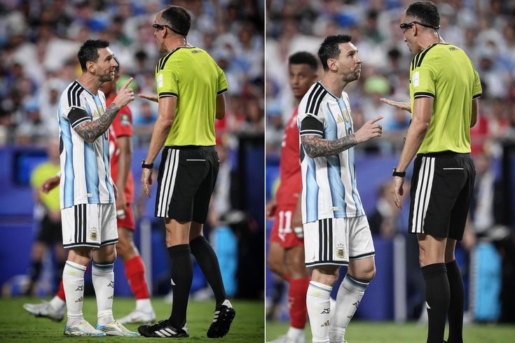 Messi set the Portuguese referee straight: Speak to me with respect.