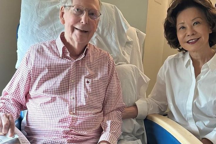 U.S. Senator McConnell, who is claimed to be dead, is trying to prove he is alive.