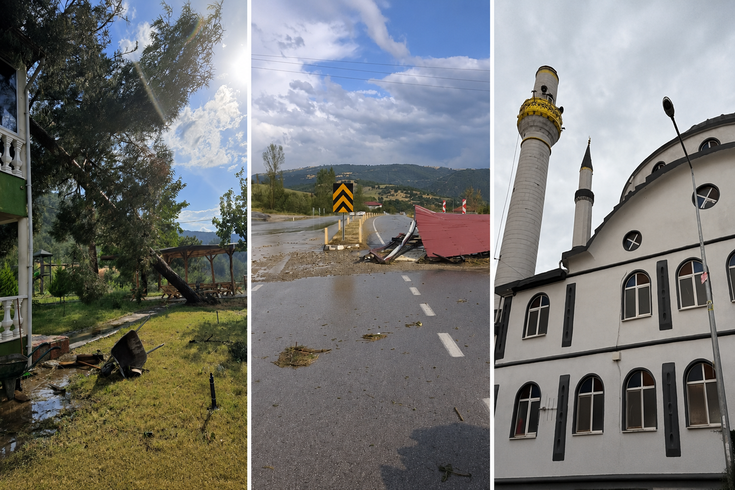 Fırtına Amasya'yı yıktı geçti: 41 evin çatısı uçtu, caminin minaresi yıkıldı