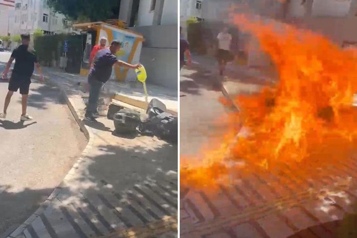 839 bin liralık cezaya kızdı, ses sistemini belediye önünde benzin döküp yaktı