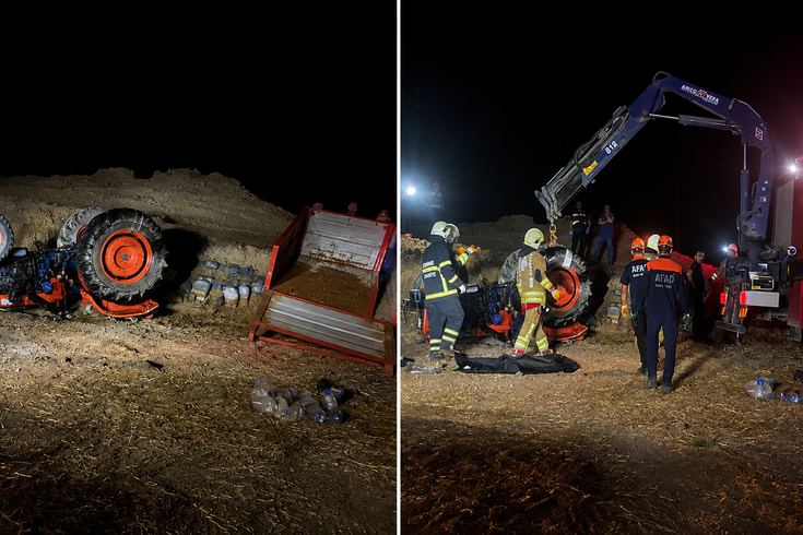 Devrilen traktörün altında kalan karı-koca, yaşamını yitirdi