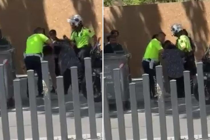 Saç saça, baş başa girdiler: Kadınların kaldırım kavgası kamerada
