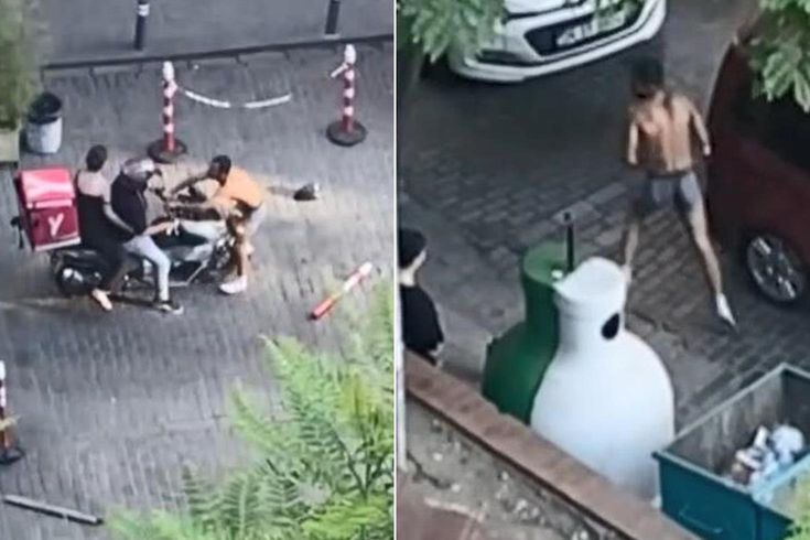 İstanbul'un göbeğinde yarı çıplak yol kesti, dubalarla darbedildi
