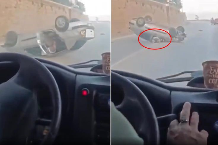 Takla atıp metrelerce sürüklendi! Sürücünün son hamlesi filmleri aratmadı