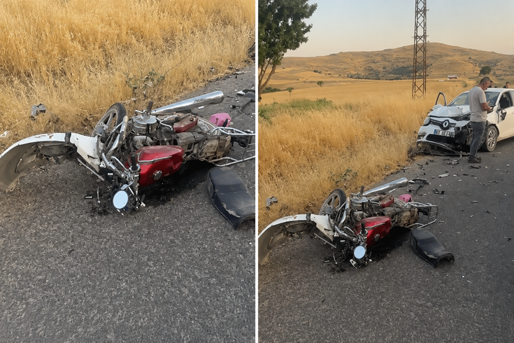 Mardin'de feci kaza: Otomobille çarpışan motosikletteki 2 kişi hayatını kaybetti