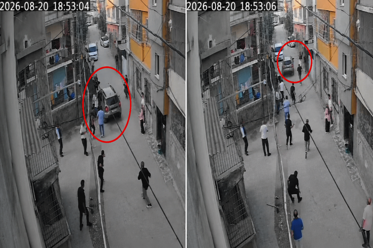 A family fight in Adana turned the street into a battlefield.