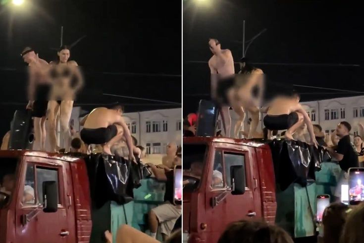 Savaş ülkesinden inanılmaz görüntüler! Kamyon kasasını havuza çevirdiler