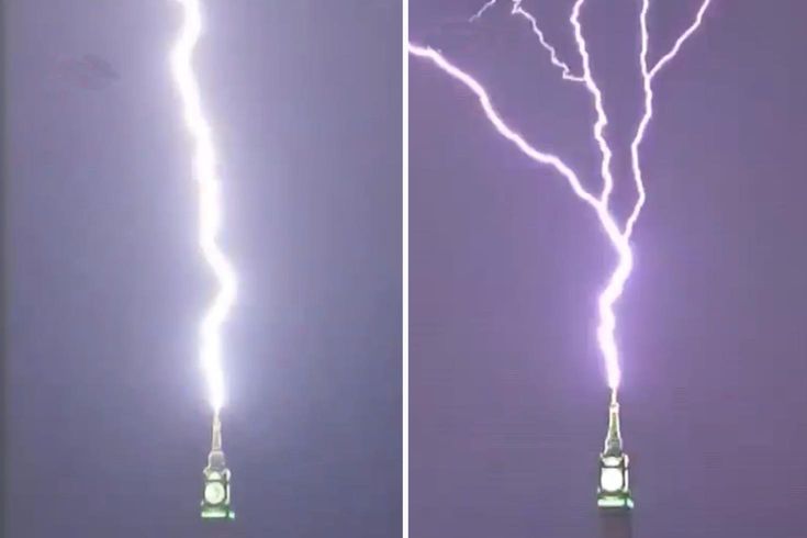 Lightning struck the clock tower in Mecca