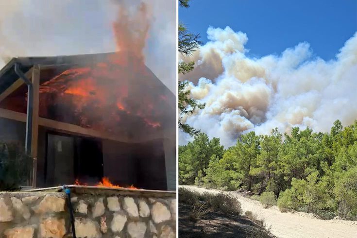 Muğla'da başlayan orman yangını Antalya'ya sıçradı! Bazı evler alevlere teslim