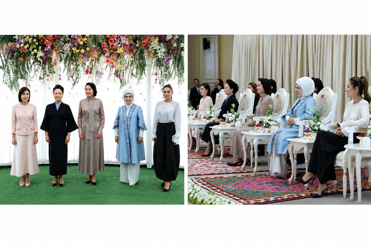 Emine Erdoğan Bişkek'te lider eşleriyle buluştu