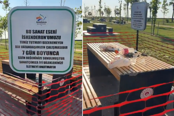Striking environmental message from İskenderun Municipality: They displayed the garbage