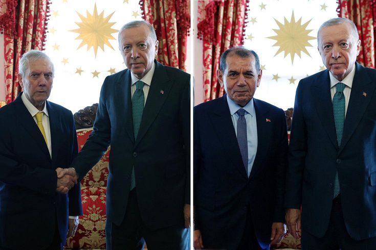 Dolmabahçe'de futbol zirvesi! Cumhurbaşkanı Erdoğan 4 büyüklerin başkanlarını kabul etti