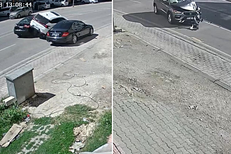 Bir gün arayla aynı yerde 2 kaza kamerada