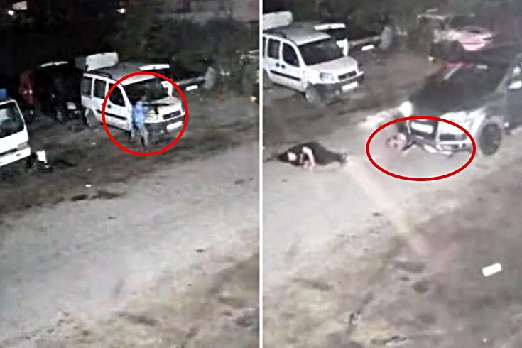 Sanayi sitesi Teksas’a döndü! Tüfekle ateş etti, araçla böyle ezildi