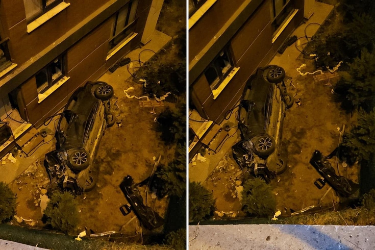 Eyüpsultan’da alkollü sürücü binaya çarptıktan sonra bahçeye uçtu: 2 yaralı