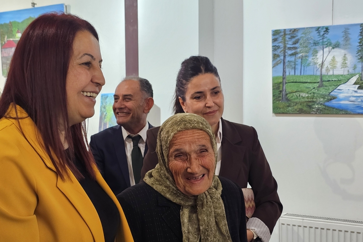 Zonguldak'ta Şahinde Ermiş, Bob Ross'tan öğrendiği resimle 81 yaşında ikinci sergisini açtı