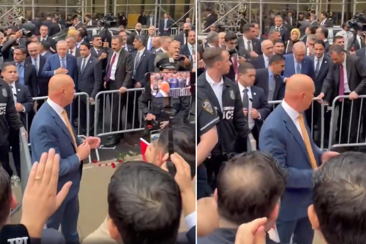 Erdoğan New York'ta bariyerleri kaldırttı, vatandaşlarla sohbet etti