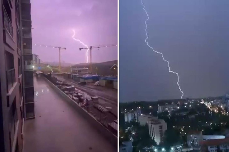 Ankara'da gök gürültülü sağanak trafiği aksattı, şimşekler cep telefonuyla kaydedildi