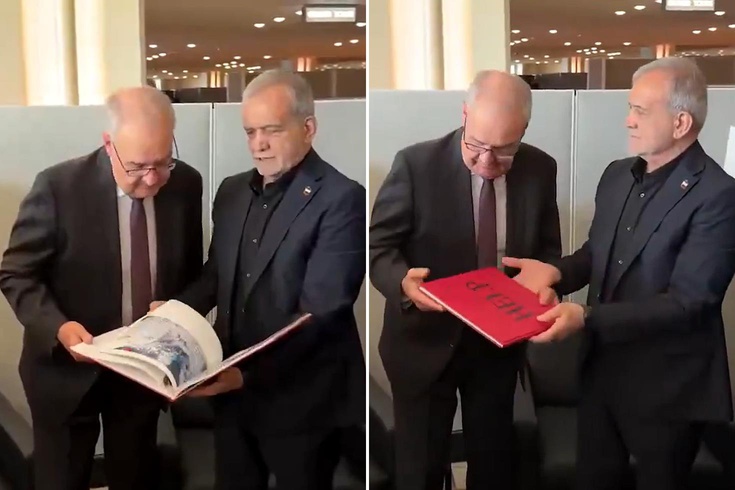Pezeşkiyan’dan İsviçre liderine dikkat çeken hediye: ABD'nin sivil hedeflere saldırılarını belgeledi