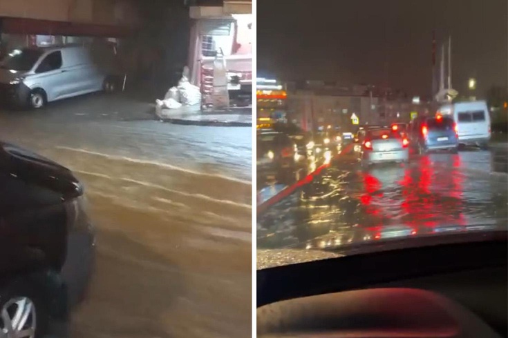 İstanbul'u sağanak vurdu! Bazı yollar göle döndü