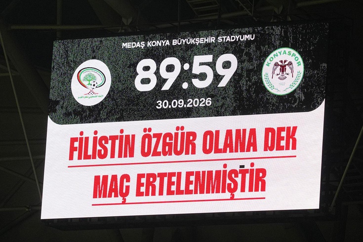 Konyaspor ile Filistin Milli Takımı arasındaki maç tüm dünyaya mesaj vererek bitti